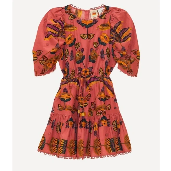 NWTFARM RIO Blush Living Bloom Short-Sleeve Mini-DressSize L